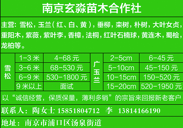 浦口区汤泉镇苗木合作社